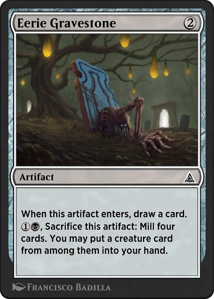 Eerie Gravestone - Common Artifact card from Through the Omenpaths