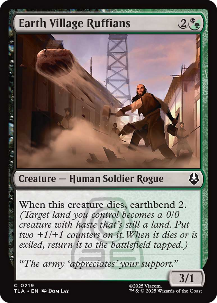 Earth Village Ruffians - Common Creature — Human Soldier Rogue card from Avatar: The Last Airbender