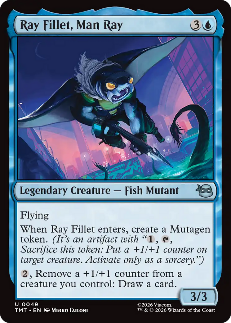 Ray Fillet, Man Ray - Uncommon Legendary Creature — Fish Mutant card from Teenage Mutant Ninja Turtles