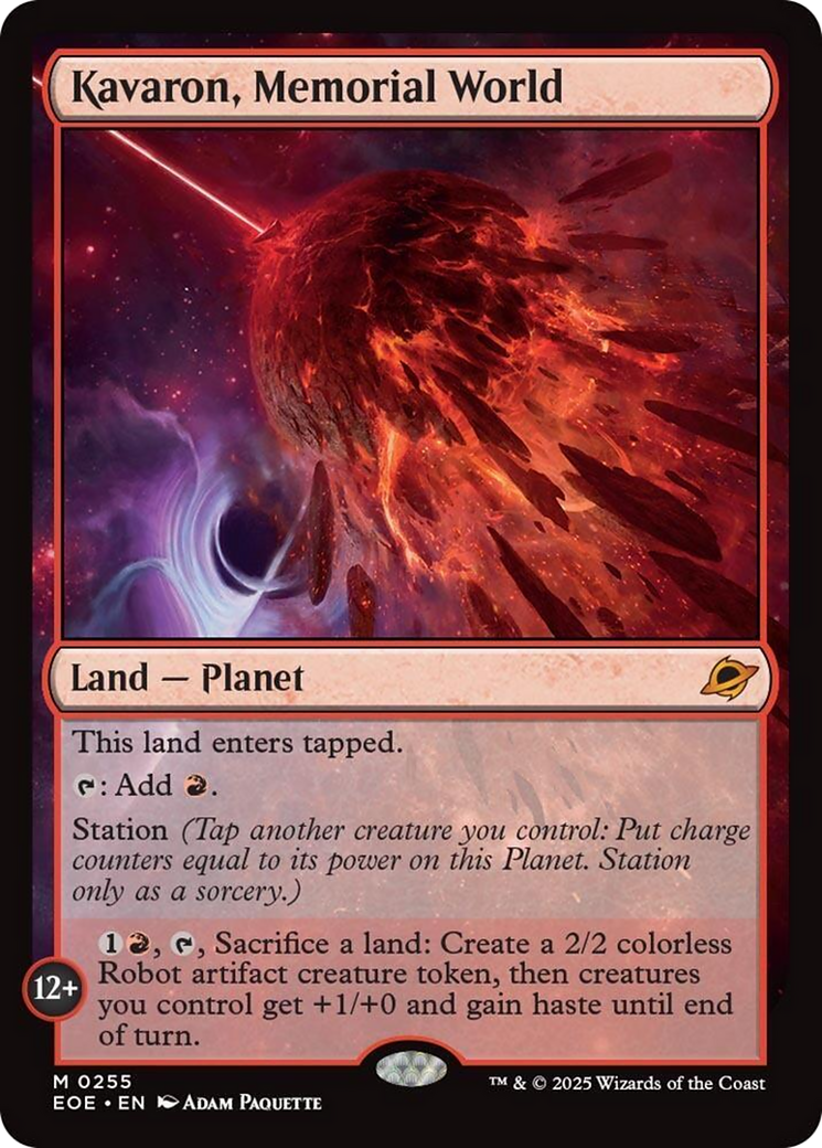 Kavaron, Memorial World - Mythic Land — Planet card from Edge of Eternities