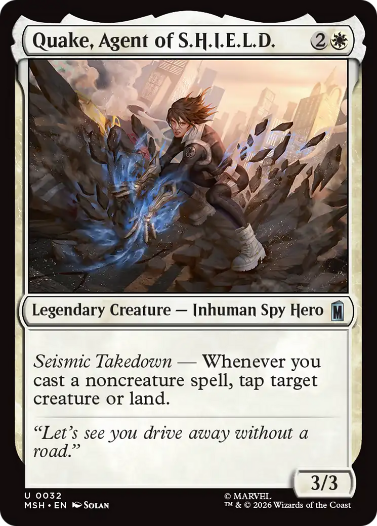 Quake, Agent of S.H.I.E.L.D. - Uncommon Legendary Creature — Inhuman Spy Hero card from Marvel Super Heroes
