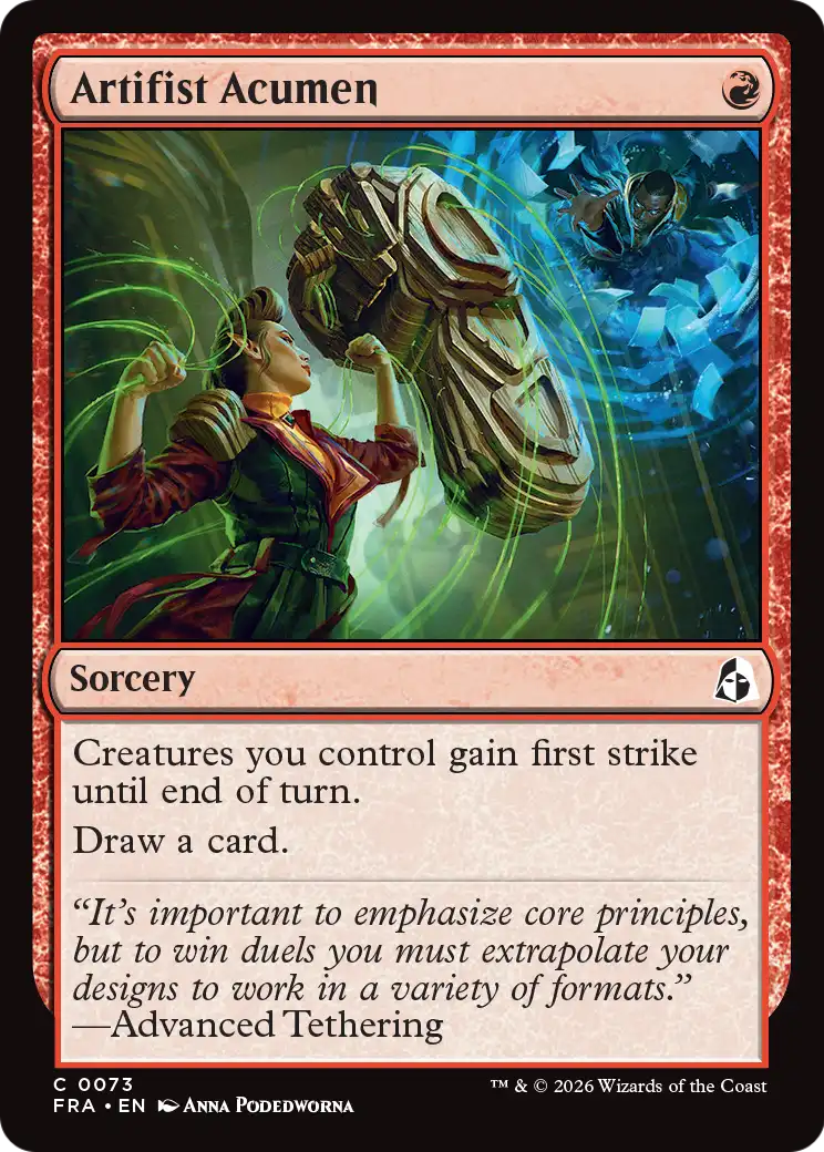 Artifist Acumen - Common Sorcery card from Reality Fracture