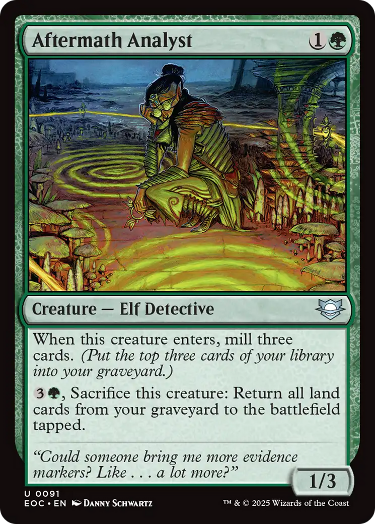 Aftermath Analyst - Uncommon Creature — Elf Detective card from Edge of Eternities Commander