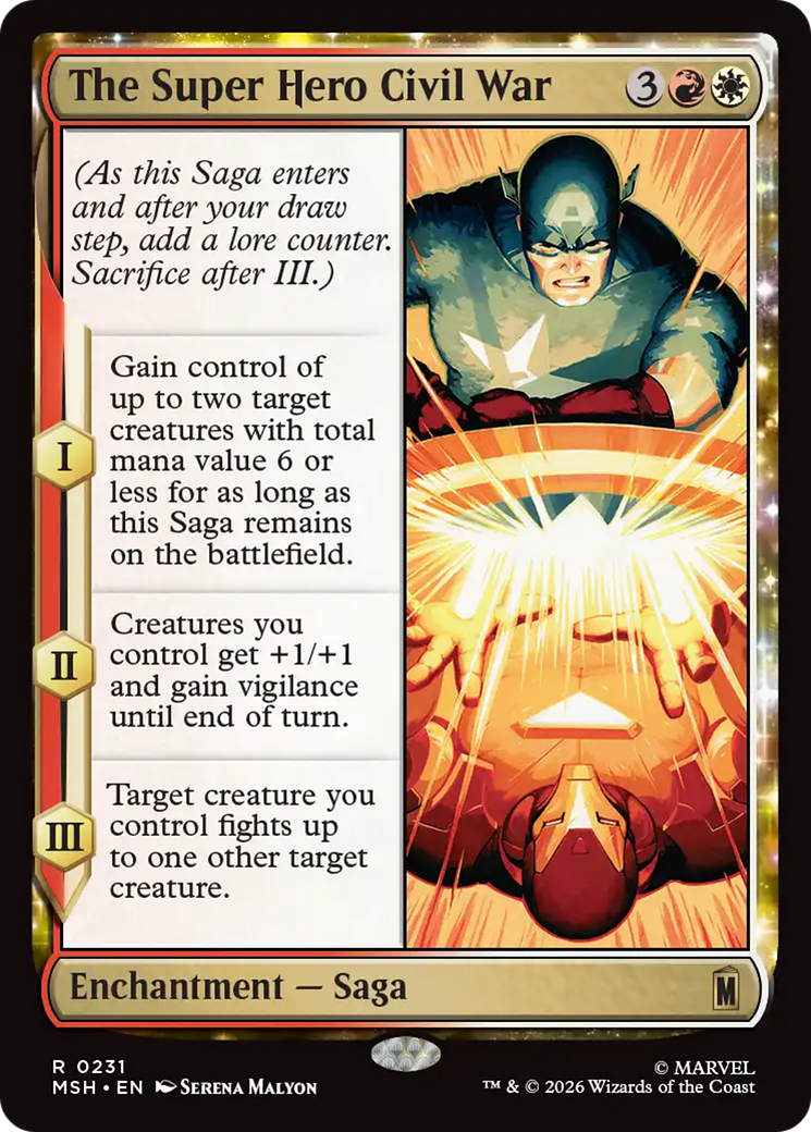 The Super Hero Civil War - Rare Enchantment — Saga card from Marvel Super Heroes