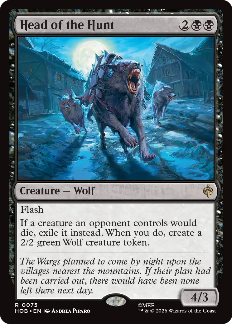 Head of the Hunt - Rare Creature — Wolf card from The Hobbit