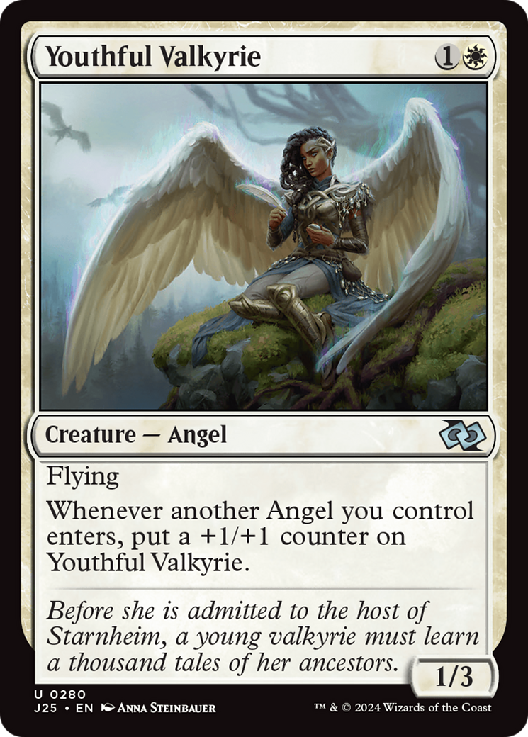 Youthful Valkyrie - Uncommon Creature — Angel card from Foundations Jumpstart