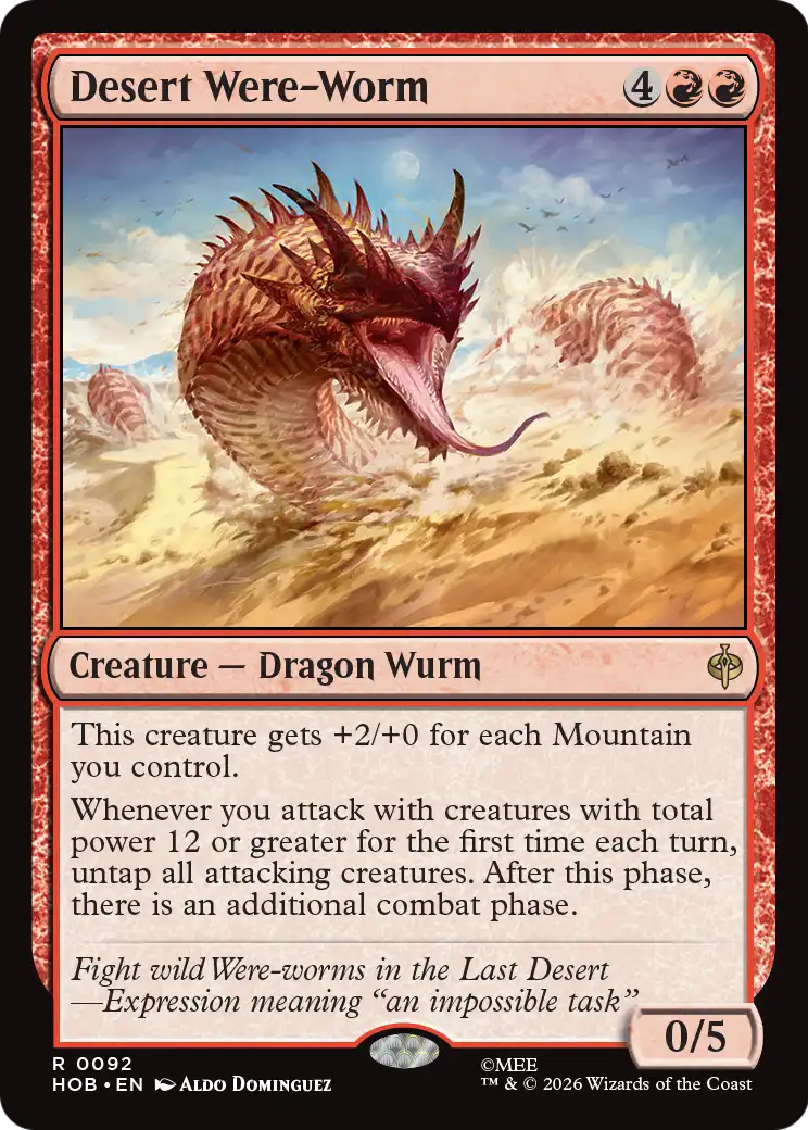 Desert Were-Worm - Rare Creature — Dragon Wurm card from The Hobbit