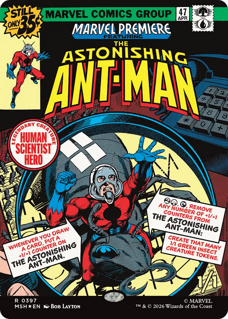 The Astonishing Ant-Man - Rare Legendary Creature — Human Scientist Hero card from Marvel Super Heroes