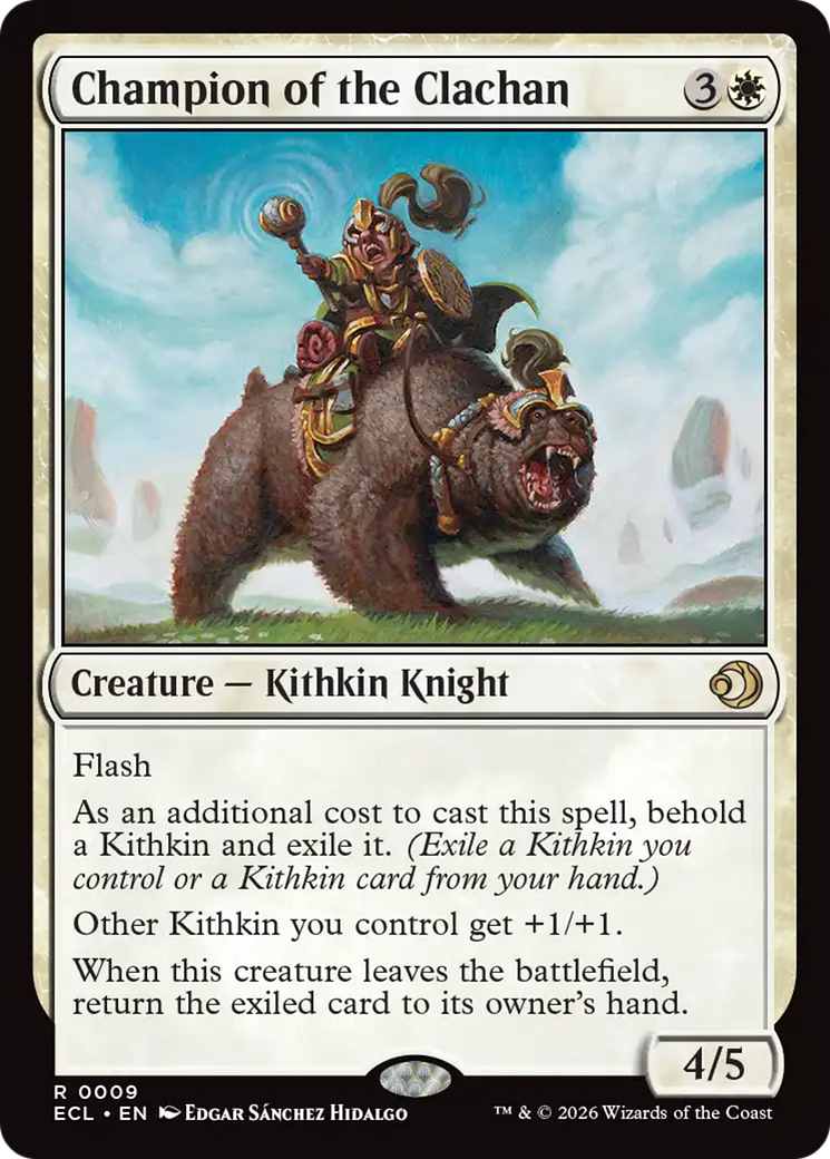 Champion of the Clachan - Rare Creature — Kithkin Knight card from Lorwyn Eclipsed