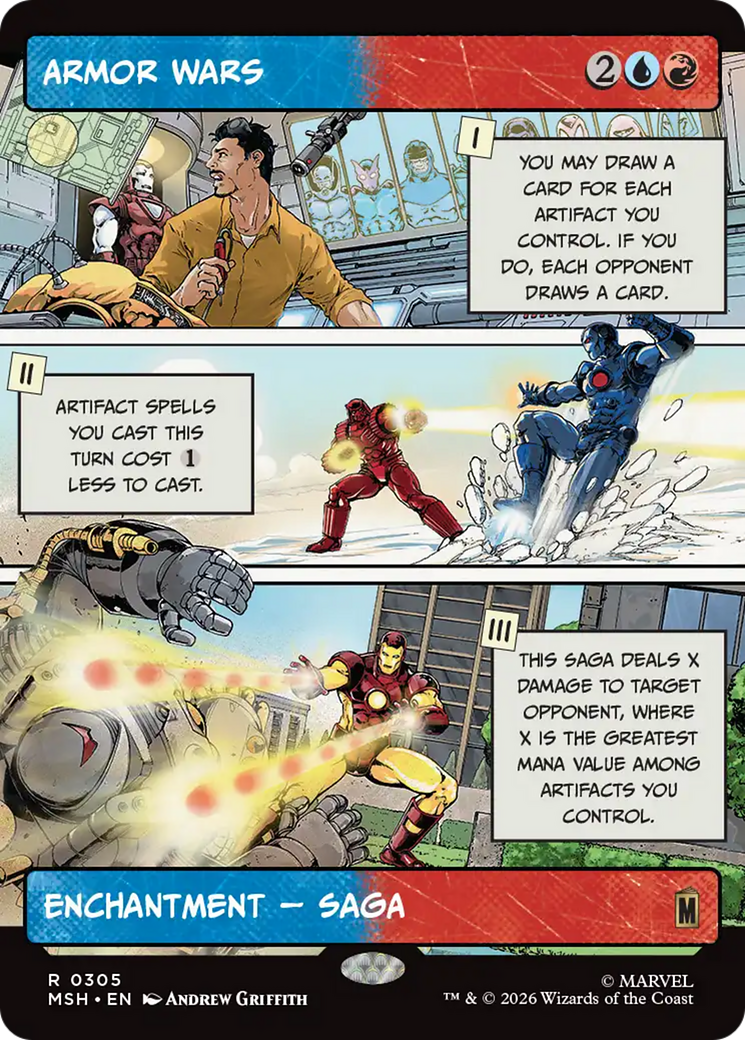 Armor Wars - Rare Enchantment — Saga card from Marvel Super Heroes