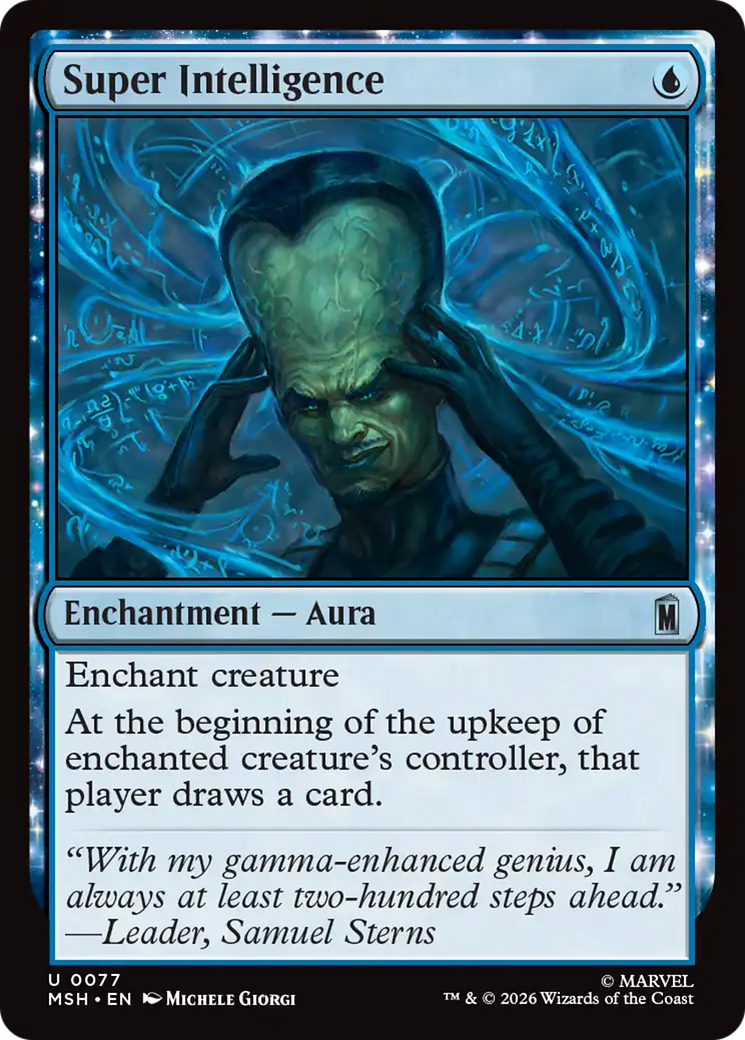 Super Intelligence - Uncommon Enchantment — Aura card from Marvel Super Heroes