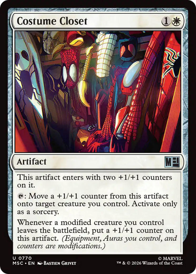 Costume Closet - Uncommon Artifact card from Marvel Super Heroes Commander