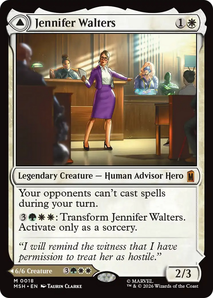 Jennifer Walters // The Sensational She-Hulk - Mythic Legendary Creature — Human Advisor Hero card from Marvel Super Heroes