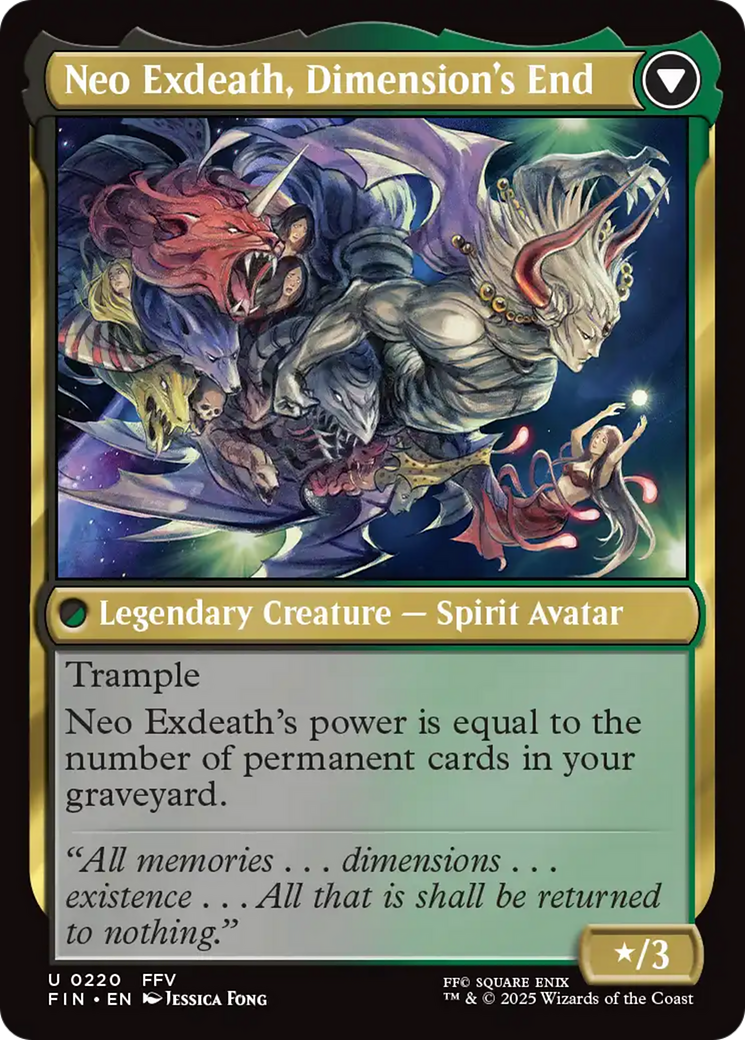 Back face of Exdeath, Void Warlock // Neo Exdeath, Dimension's End - Legendary Creature — Spirit Avatar card