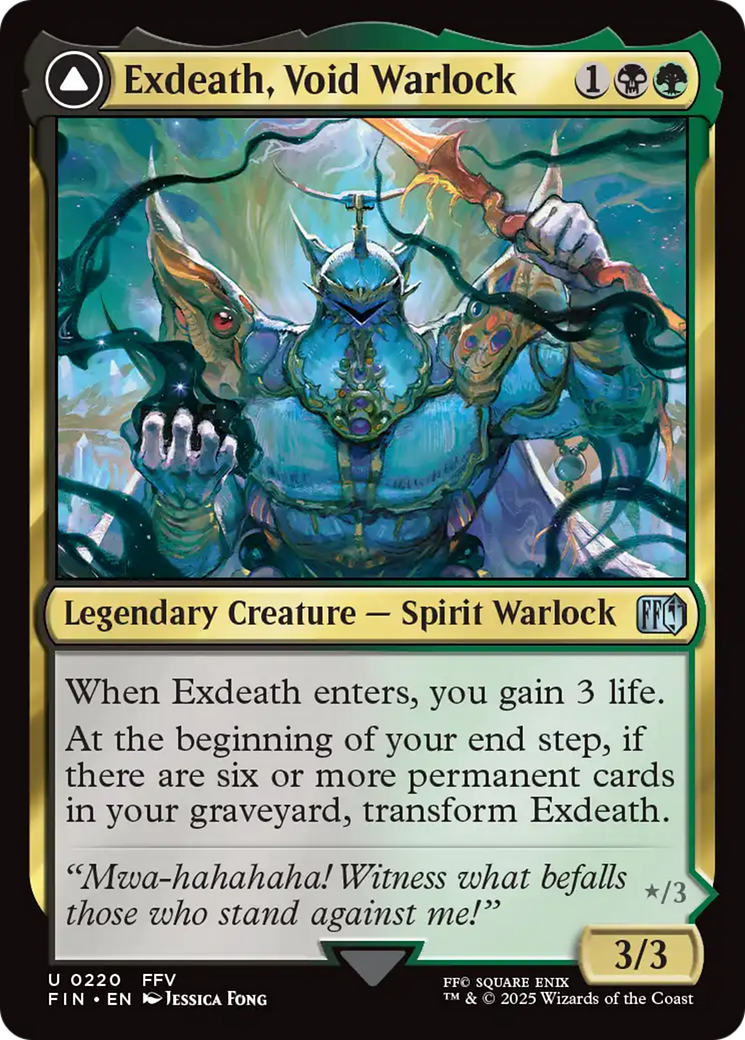 Exdeath, Void Warlock // Neo Exdeath, Dimension's End - Uncommon Legendary Creature — Spirit Avatar card from Final Fantasy