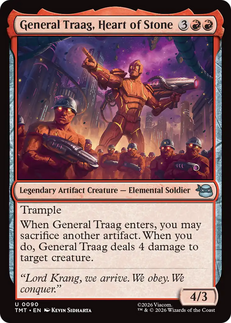 General Traag, Heart of Stone - Uncommon Legendary Artifact Creature — Elemental Soldier card from Teenage Mutant Ninja Turtles