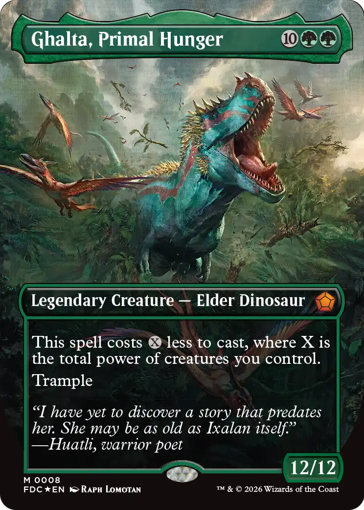 Ghalta, Primal Hunger - Mythic Legendary Creature — Elder Dinosaur card from Foundations Commander