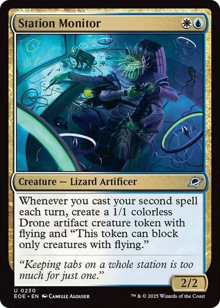 Station Monitor - Uncommon Creature — Lizard Artificer card from Edge of Eternities