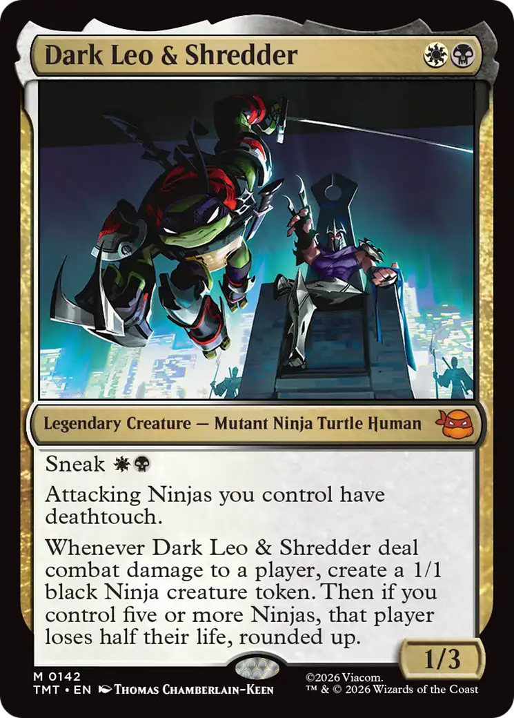 Dark Leo & Shredder - Mythic Legendary Creature — Mutant Ninja Turtle Human card from Teenage Mutant Ninja Turtles