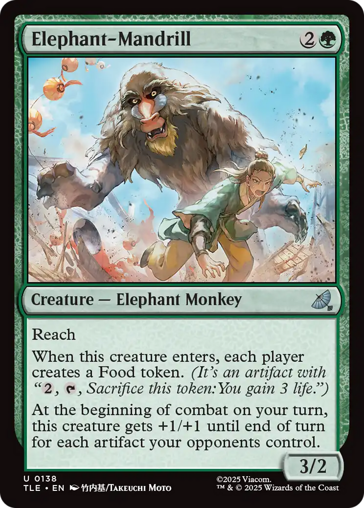 Elephant-Mandrill - Uncommon Creature — Elephant Monkey card from Avatar: The Last Airbender Eternal