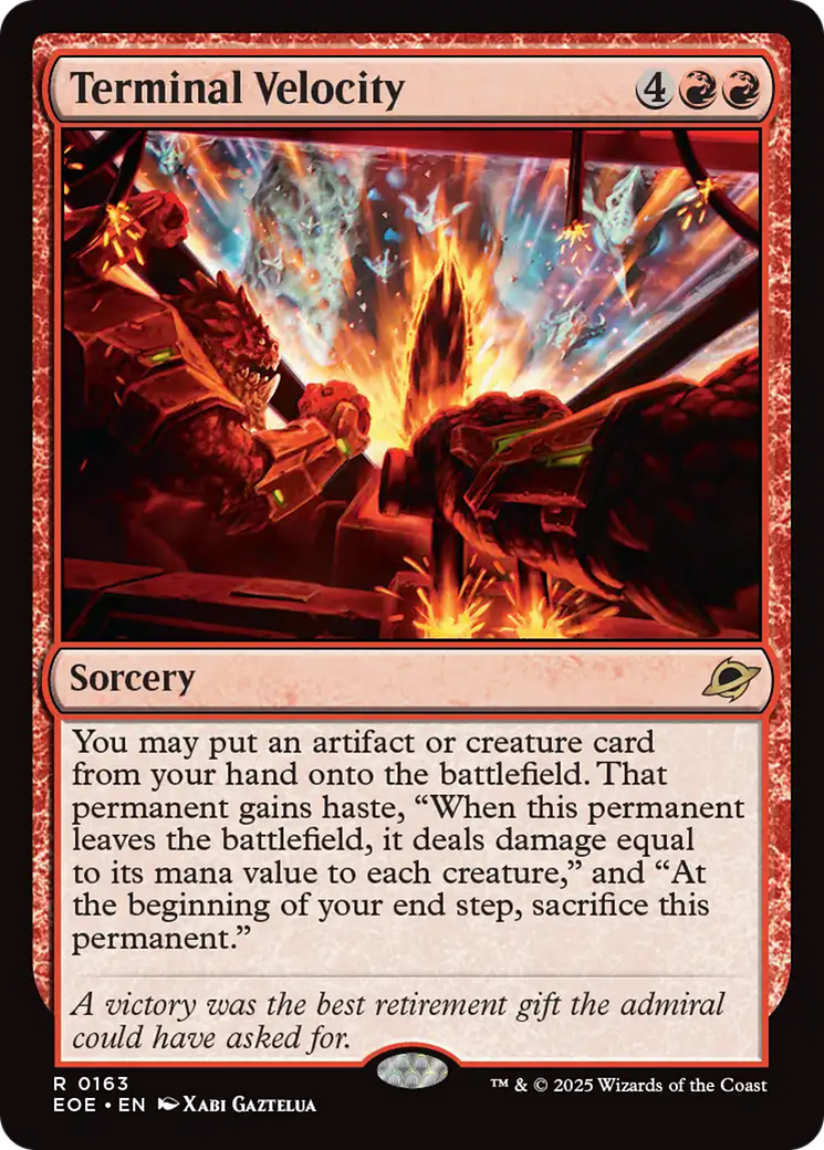 Terminal Velocity - Rare Sorcery card from Edge of Eternities