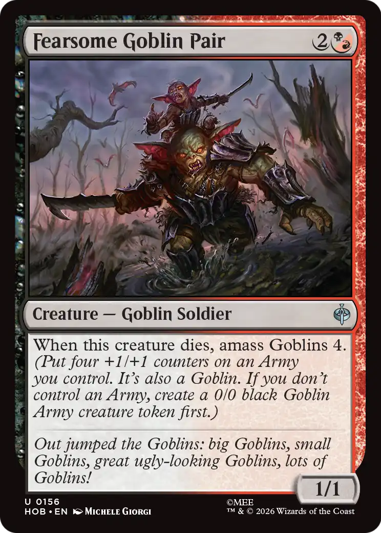 Fearsome Goblin Pair - Uncommon Creature — Goblin Soldier card from The Hobbit