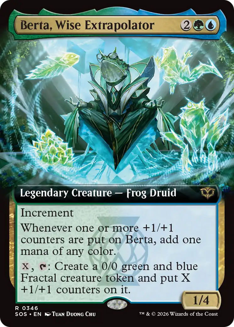 Berta, Wise Extrapolator - Rare Legendary Creature — Frog Druid card from Secrets of Strixhaven