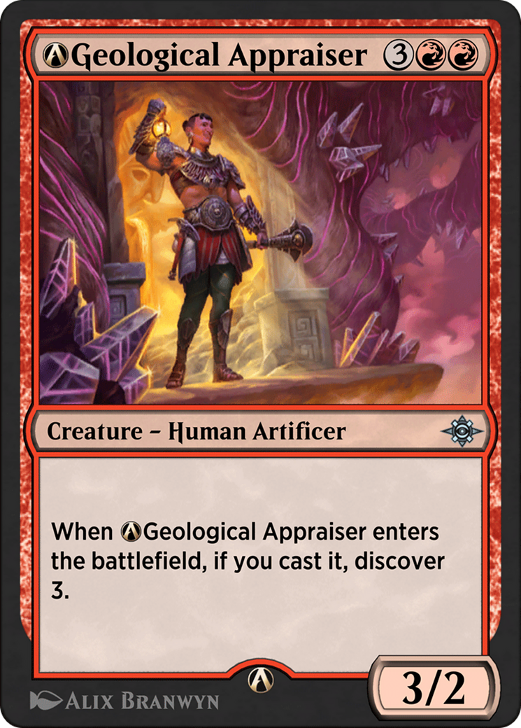 A-Geological Appraiser - Uncommon Creature — Human Artificer card from The Lost Caverns of Ixalan