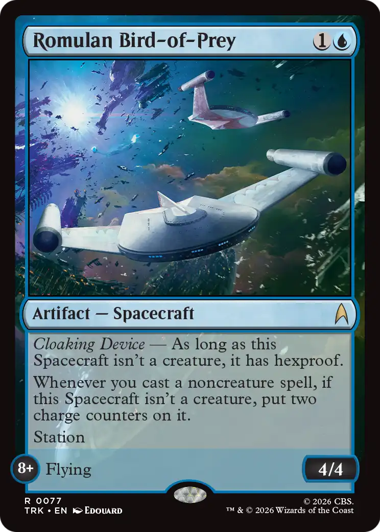 Romulan Bird-of-Prey - Rare Artifact — Spacecraft card from Star Trek