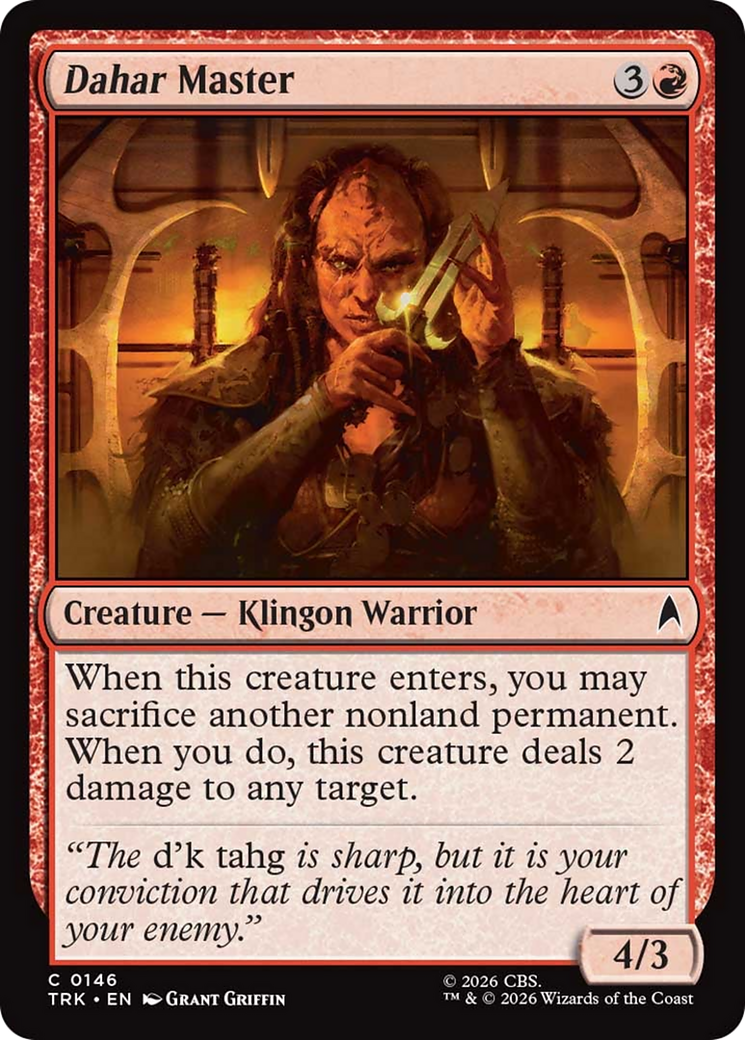 Dahar Master - Common Creature — Klingon Warrior card from Star Trek