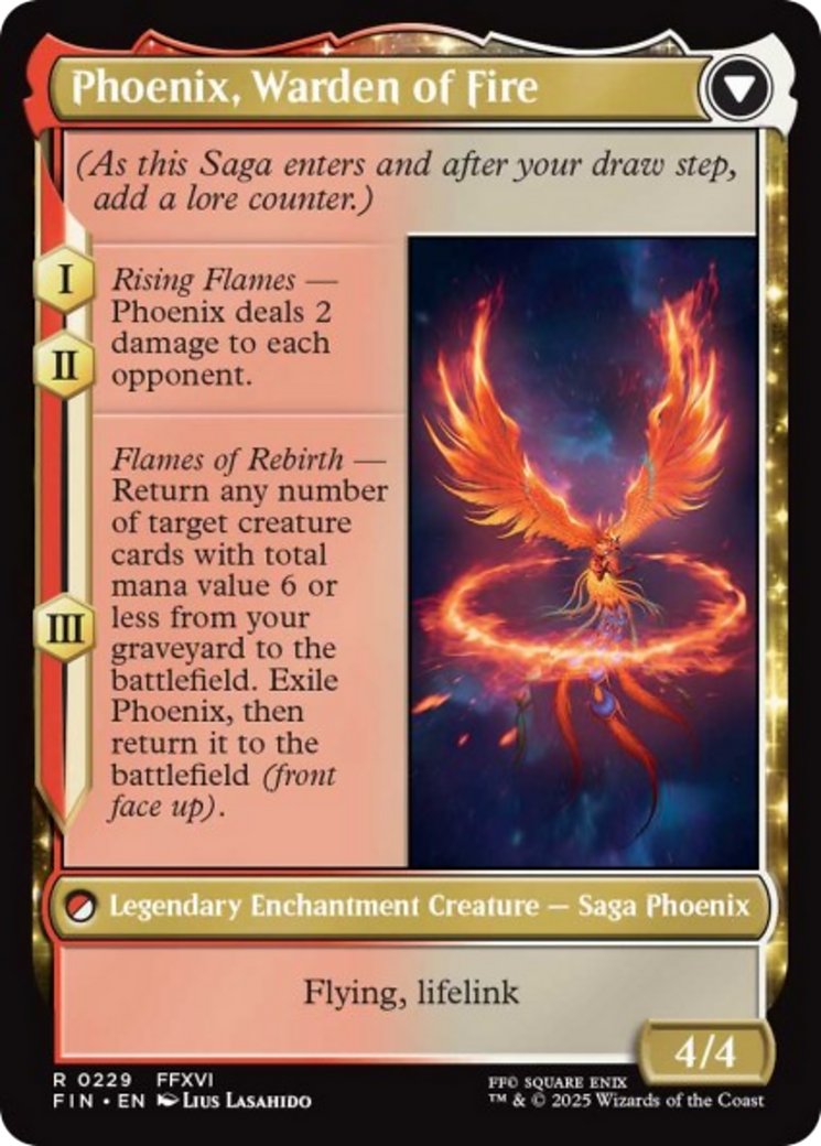 Back face of Joshua, Phoenix's Dominant // Phoenix, Warden of Fire - Legendary Enchantment Creature — Saga Phoenix card