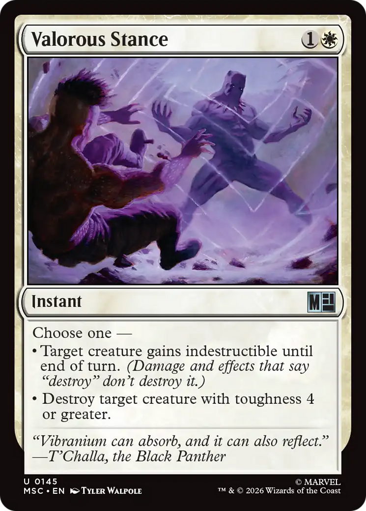 Valorous Stance - Uncommon Instant card from Marvel Super Heroes Commander