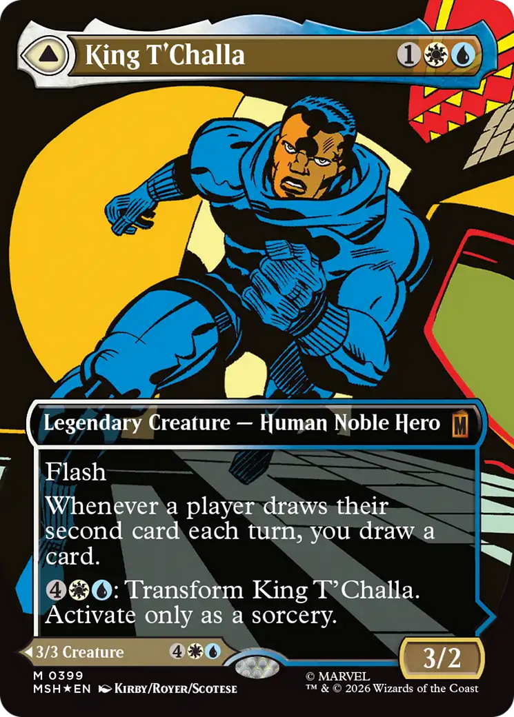 King T'Challa // Black Panther, Hope Enduring - Mythic Legendary Creature — Human Warrior Hero card from Marvel Super Heroes
