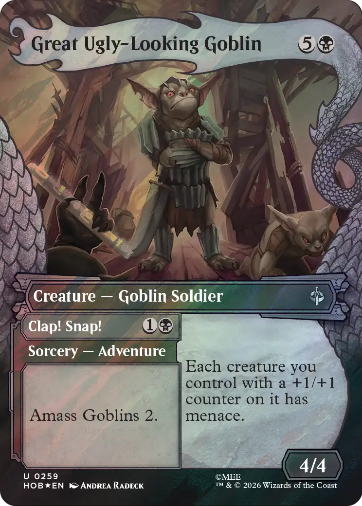 Great Ugly-Looking Goblin // Clap! Snap! - Uncommon Creature — Goblin Soldier card from The Hobbit