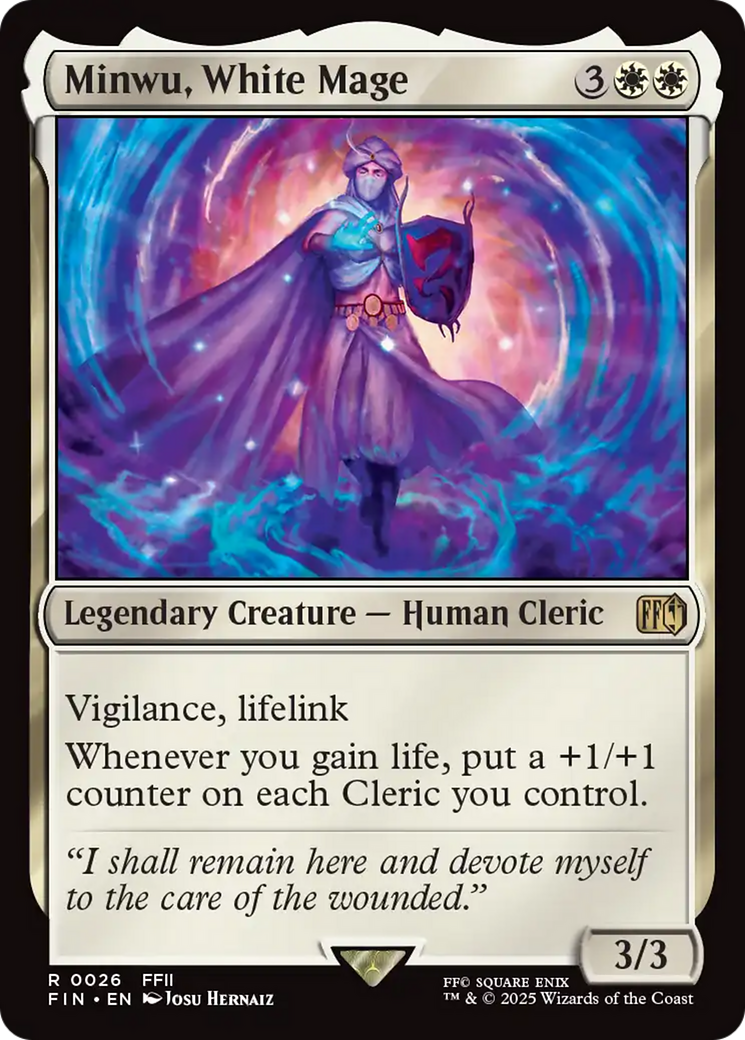 Minwu, White Mage - Rare Legendary Creature — Human Cleric card from Final Fantasy