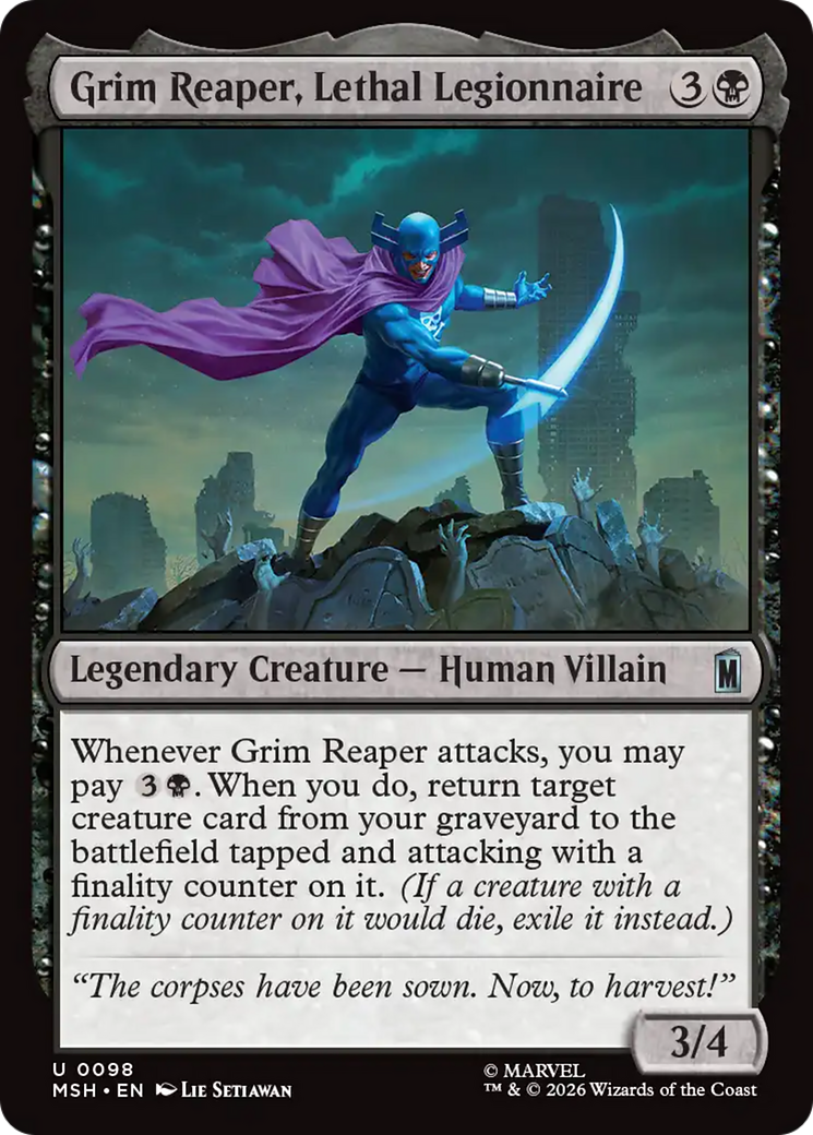 Grim Reaper, Lethal Legionnaire - Uncommon Legendary Creature — Human Villain card from Marvel Super Heroes
