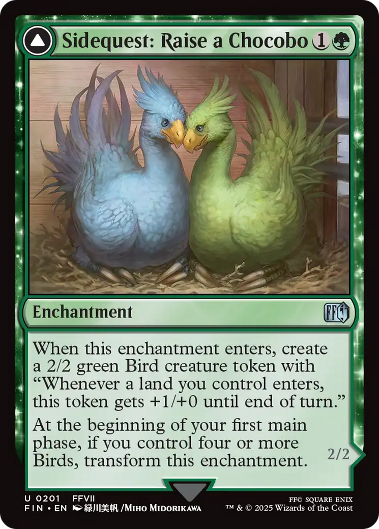 Sidequest: Raise a Chocobo // Black Chocobo - Uncommon Creature — Bird card from Final Fantasy