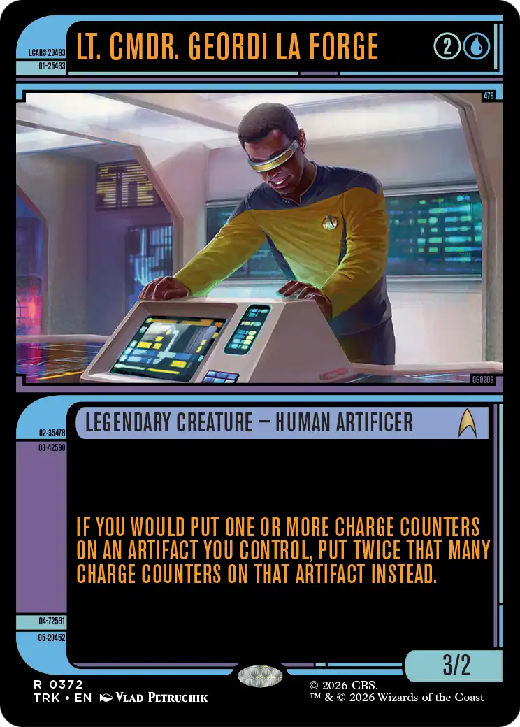 Lt. Cmdr. Geordi La Forge - Rare Legendary Creature — Human Artificer card from Star Trek