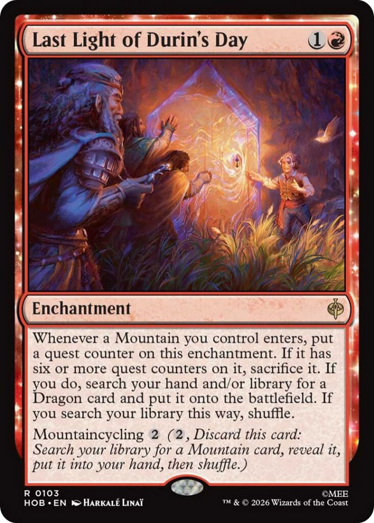 Last Light of Durin's Day - Rare Enchantment card from The Hobbit