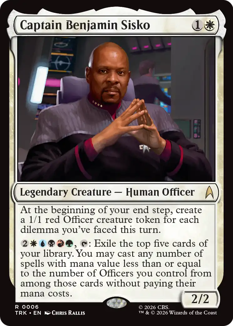 Captain Benjamin Sisko - Rare Legendary Creature — Human Officer card from Star Trek