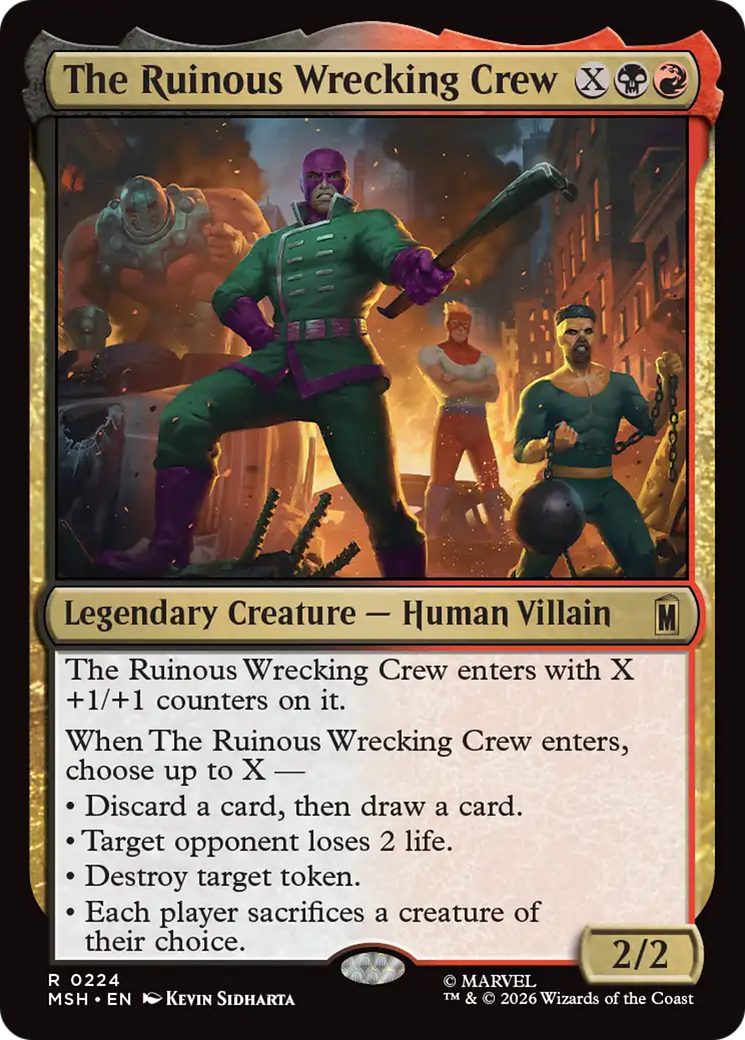 The Ruinous Wrecking Crew - Rare Legendary Creature — Human Villain card from Marvel Super Heroes