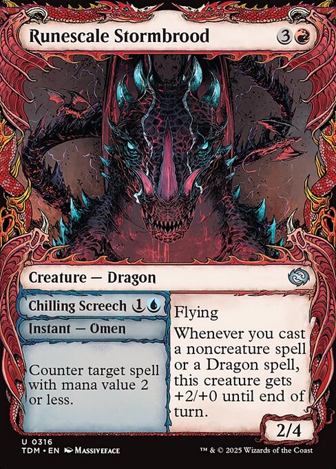 Runescale Stormbrood // Chilling Screech - Uncommon card from Tarkir: Dragonstorm