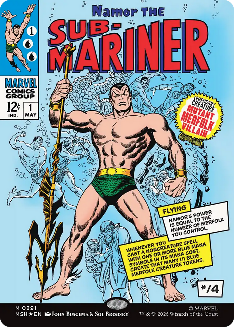 Namor the Sub-Mariner - Mythic Legendary Creature — Mutant Merfolk Villain card from Marvel Super Heroes