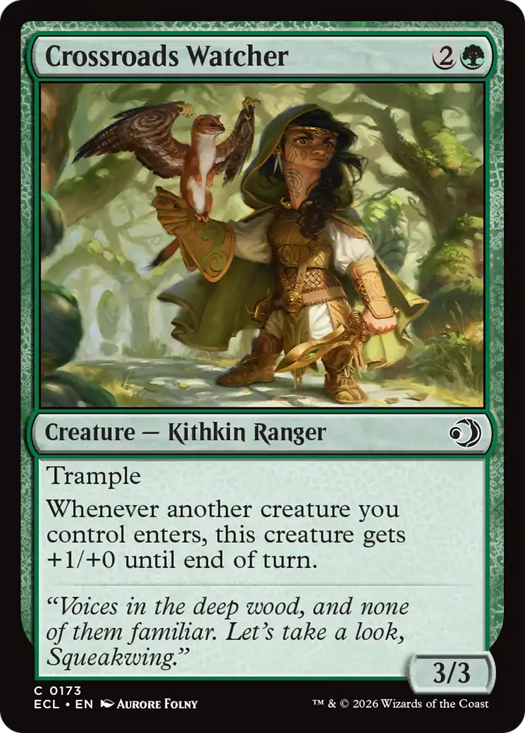 Crossroads Watcher - Common Creature — Kithkin Ranger card from Lorwyn Eclipsed
