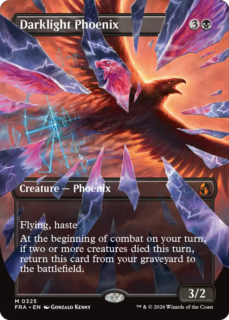 Darklight Phoenix - Mythic Creature — Phoenix card from Reality Fracture