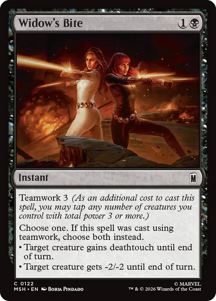 Widow's Bite - Common Instant card from Marvel Super Heroes
