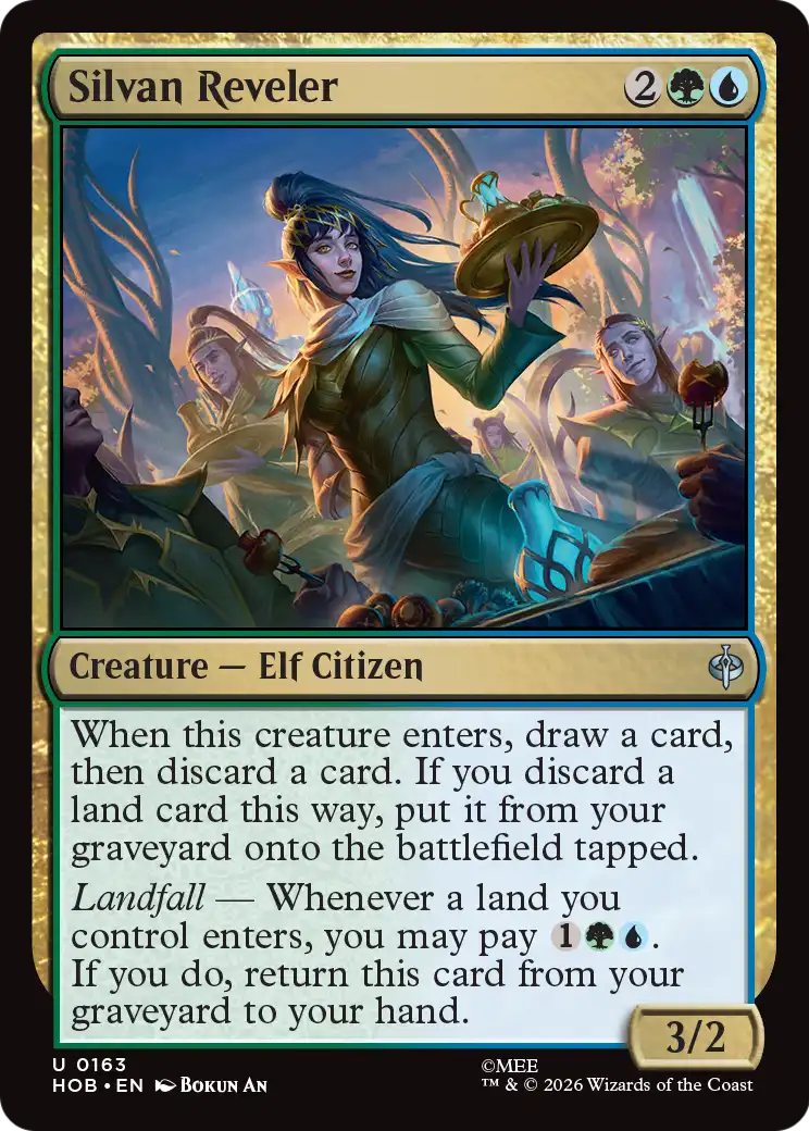 Silvan Reveler - Uncommon Creature — Elf Citizen card from The Hobbit