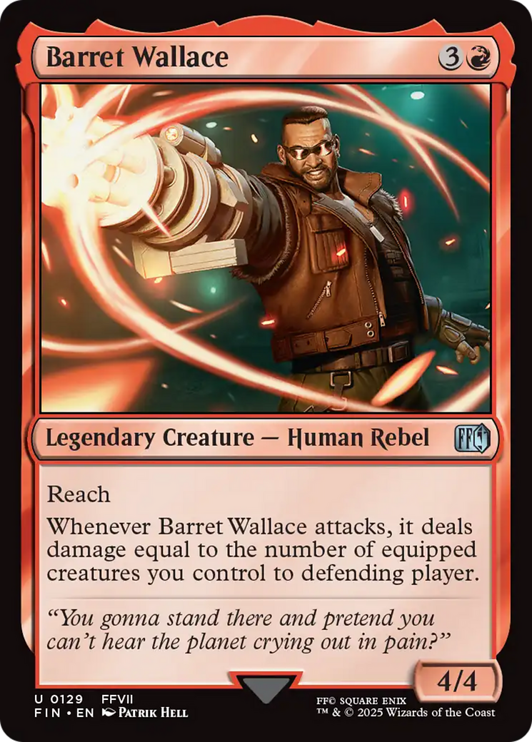 Barret Wallace - Uncommon Legendary Creature — Human Rebel card from Final Fantasy