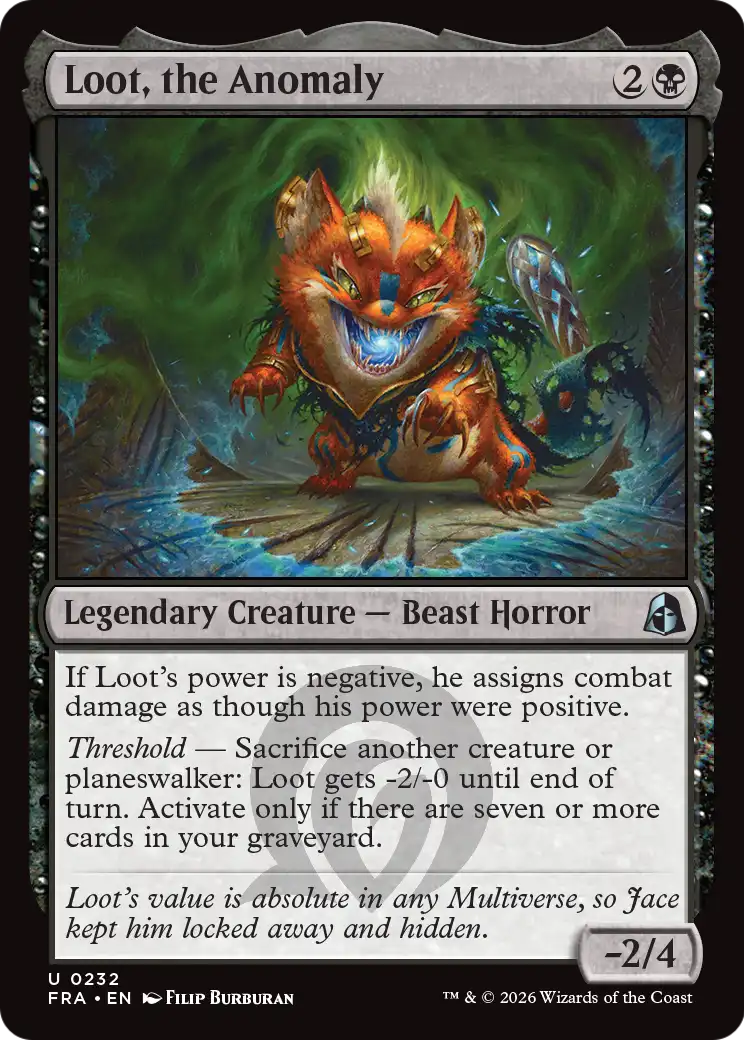 Loot, the Anomaly - Uncommon Legendary Creature — Beast Horror card from Reality Fracture