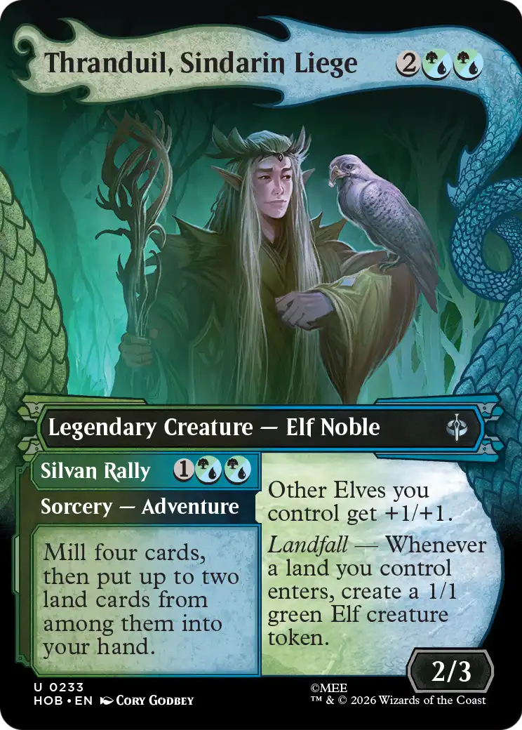 Thranduil, Sindarin Liege // Silvan Rally - Uncommon Legendary Creature — Elf Noble card from The Hobbit